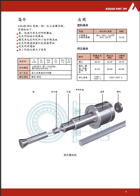 瑞典一勝百8407 2M高性價比熱作模具鋼